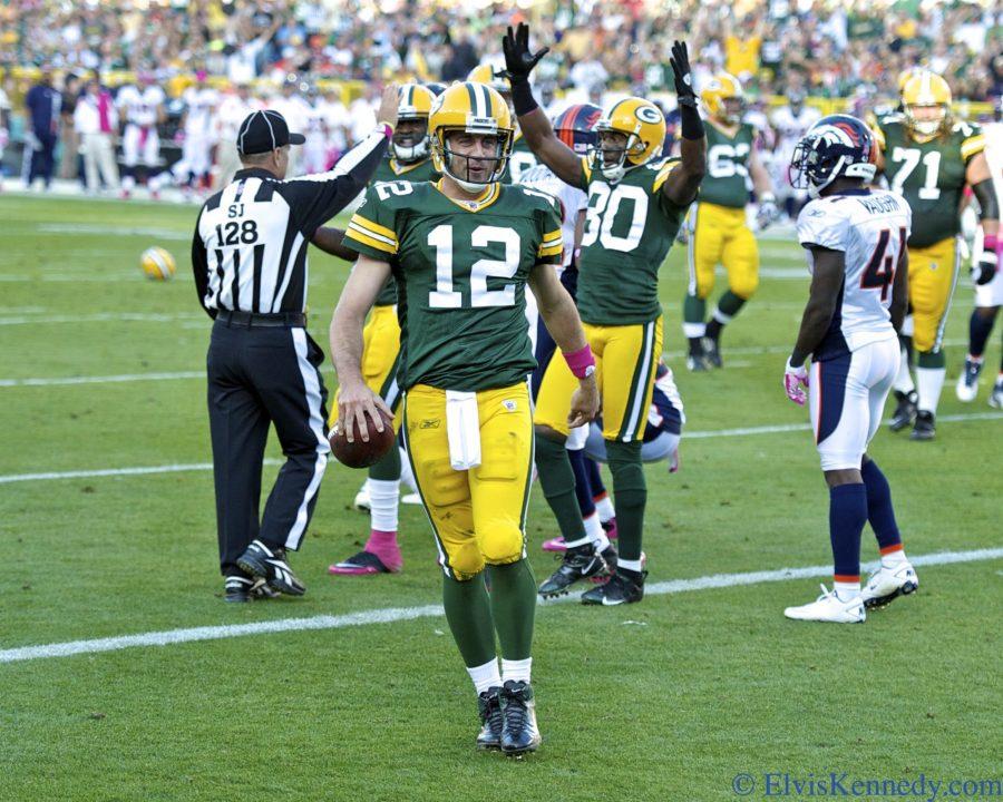 Aaron+Rodgers%2C+quarterback.++Denver+Broncos+vs.+Green+Bay+Packers+at+Lambeau+Field+in+Green+Bay%2C+Wisconsin+on+October+2%2C+2011.++Green+Bay+Packers+won+49-23.%0A%0AFor+more+go+to+www.elviskennedy.com