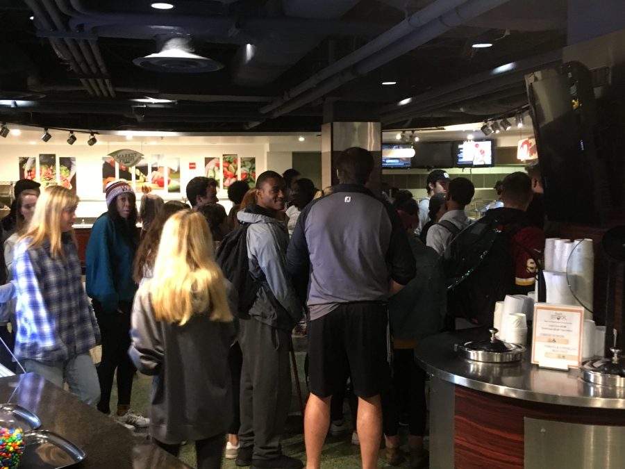 Students protest suspension of dining employee