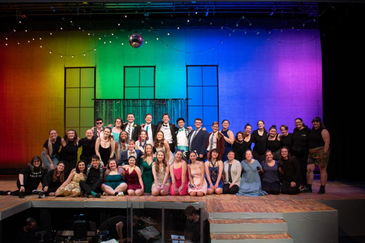 The cast and crew of The Prom