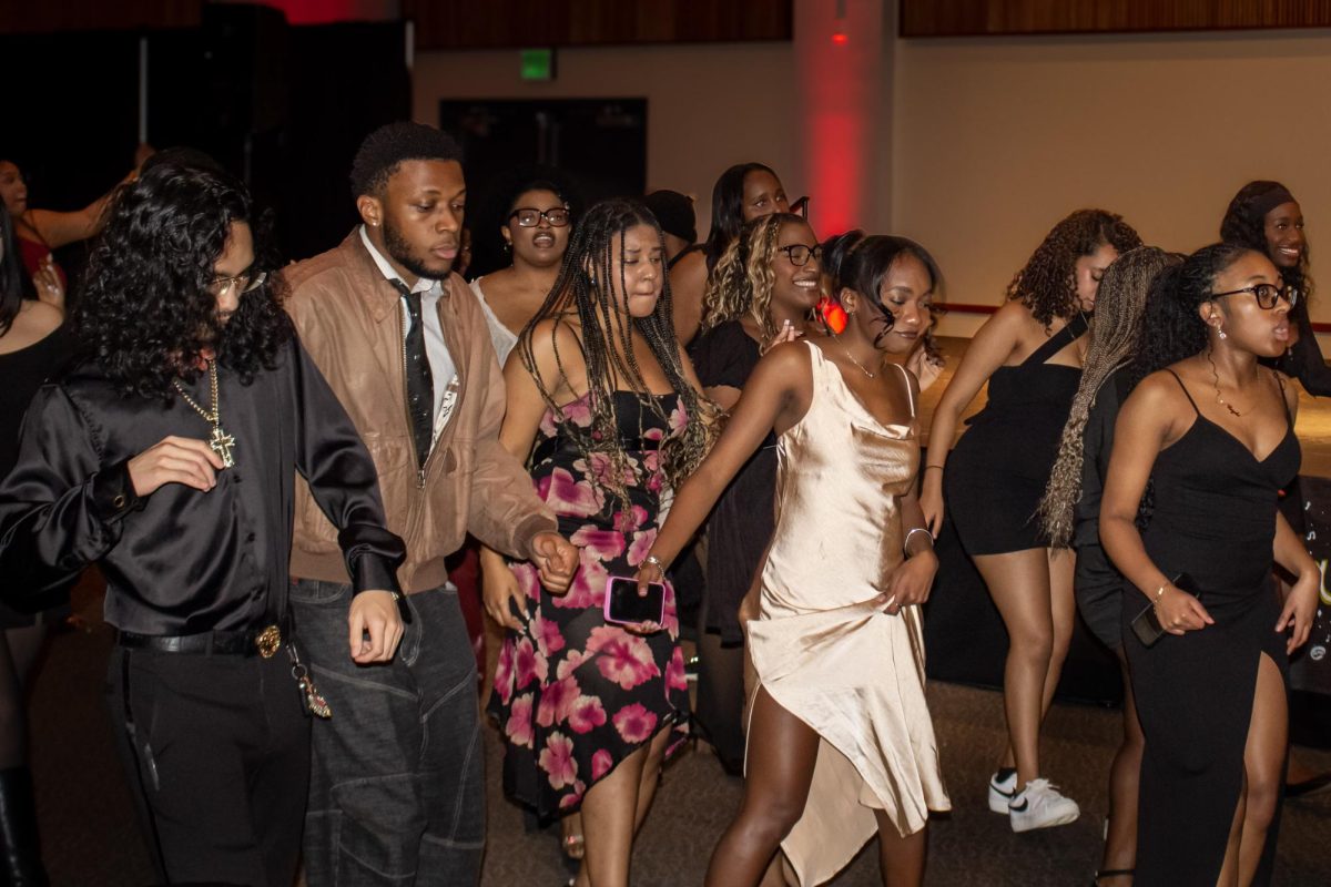 Students doing a dance together