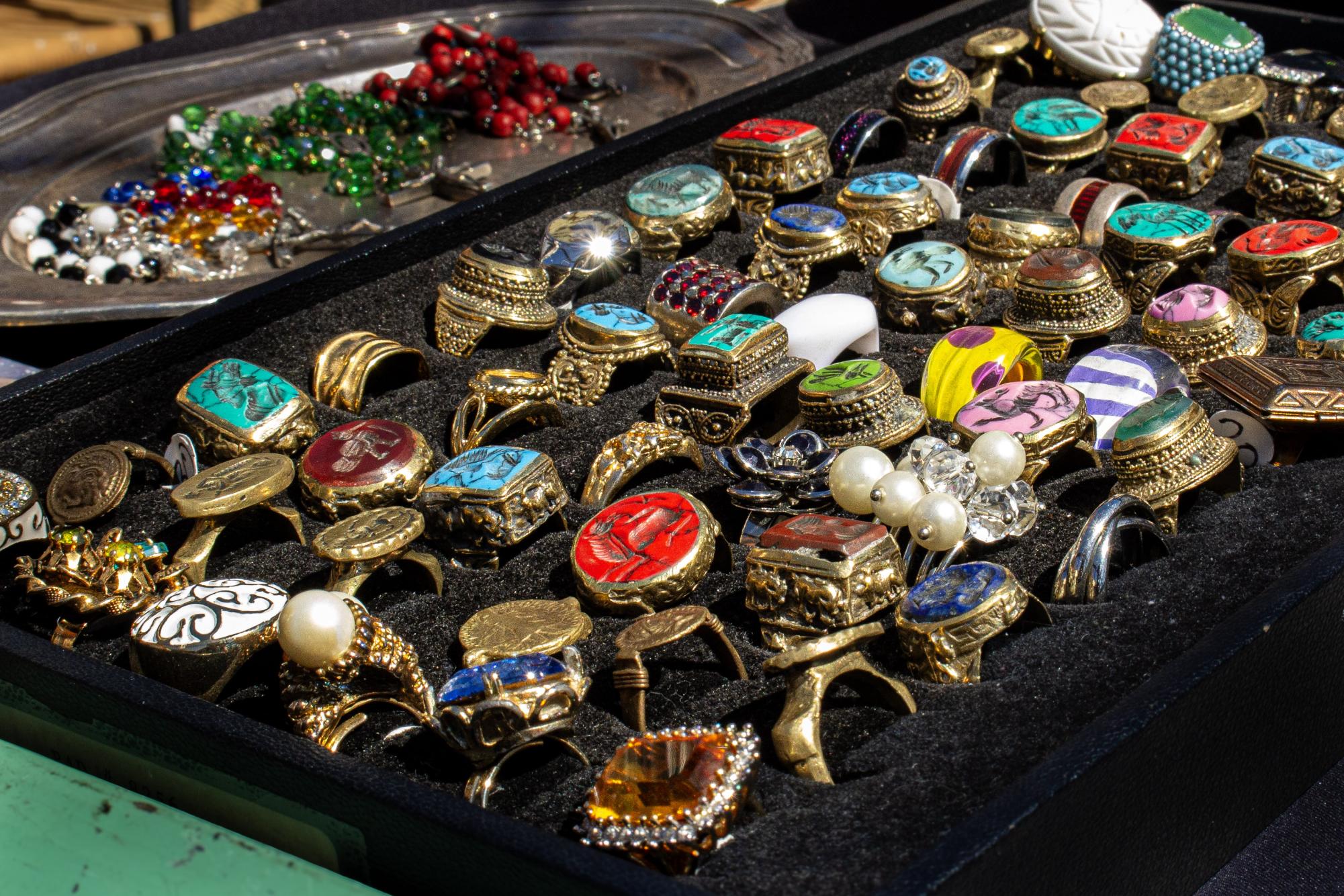 Rings on display